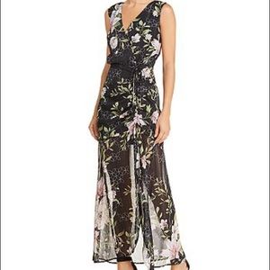 Floral gown from Guess with deep v and side slit